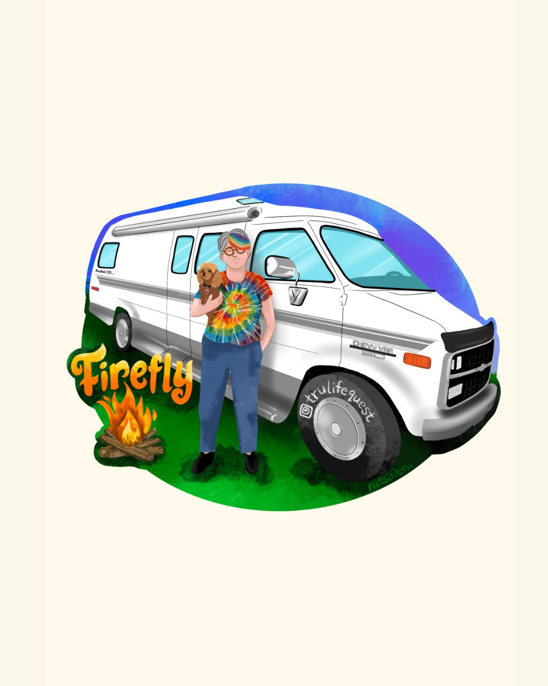 van design - hand illustrated van life