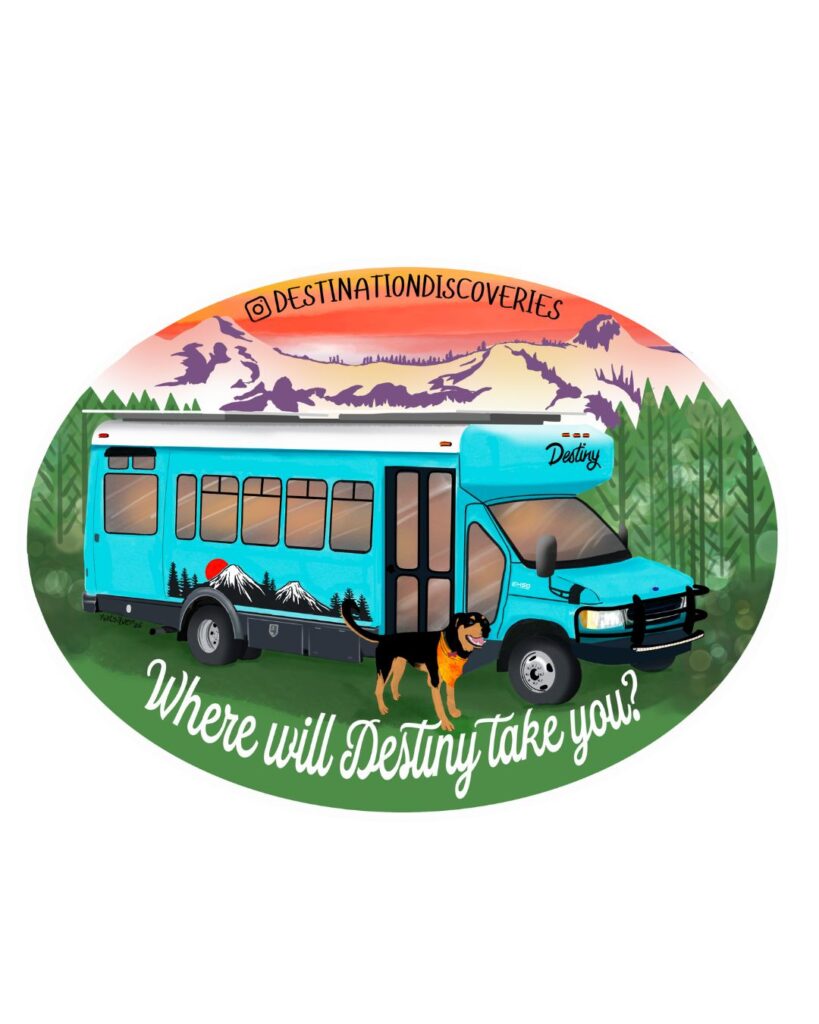 shuttle bus skoolie custom illustration