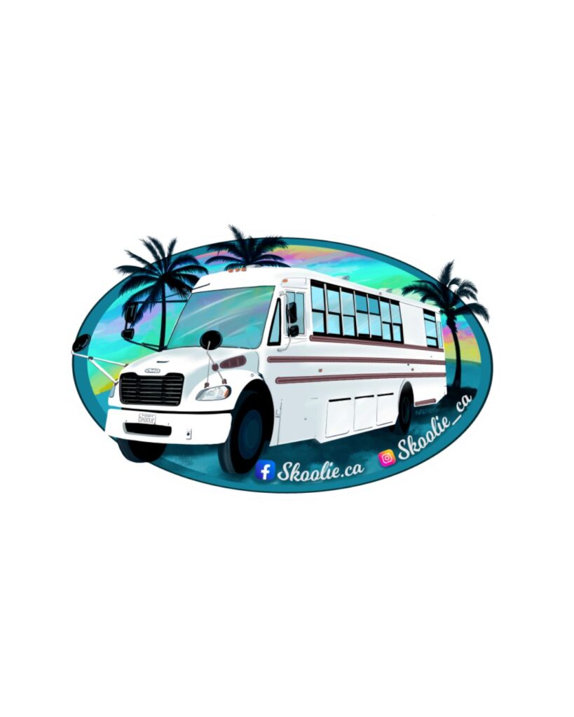 thomas C2 school bus, skoolie illustration